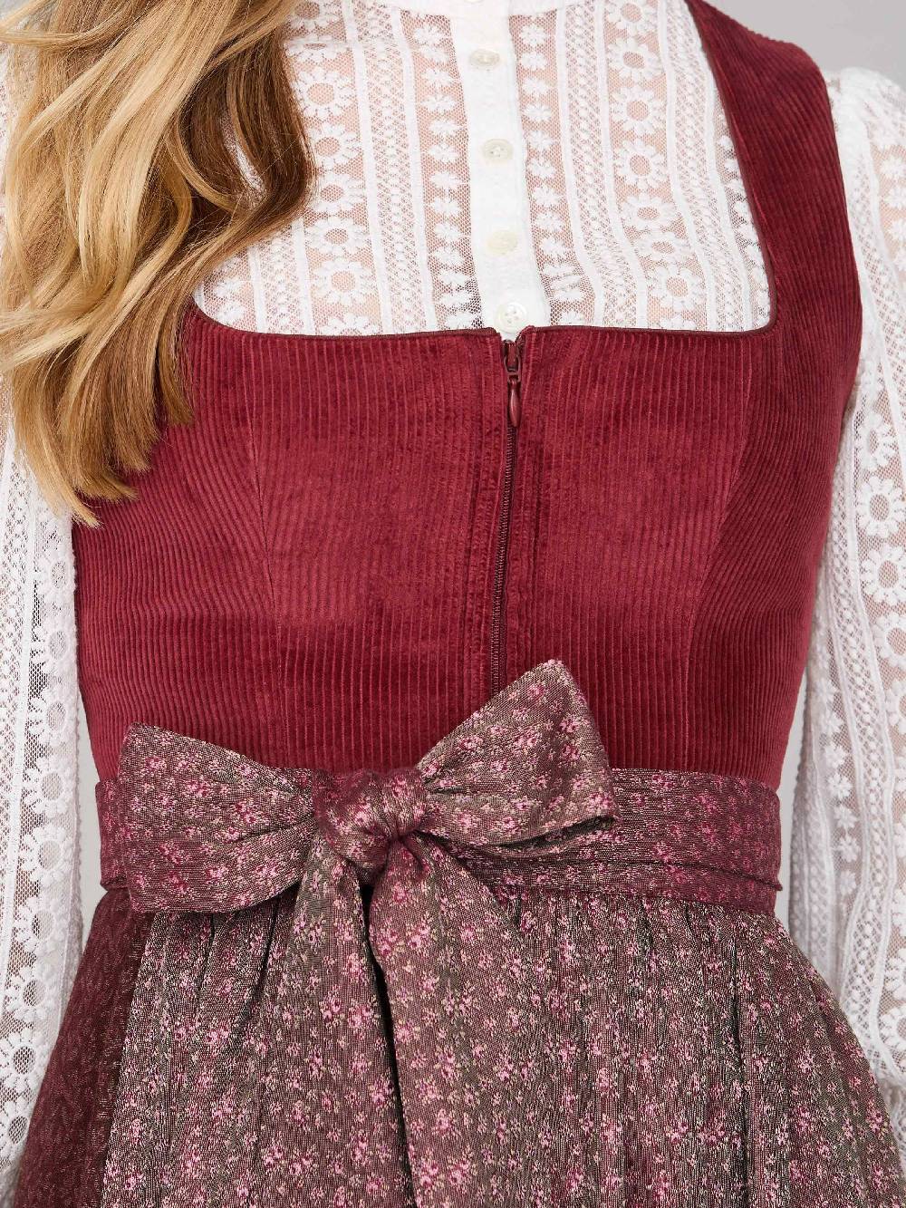 Limberry Ziegelrotes Dirndl Mit Cord-Mieder - TIA BRICK RED