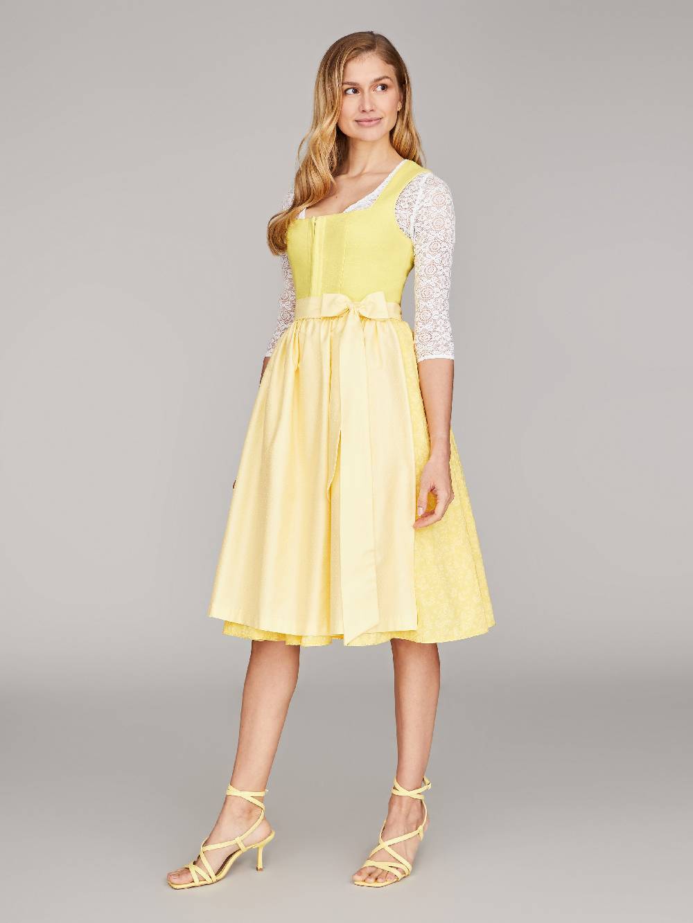 Limberry Zitronengelbes Dirndl Mit Leinenmieder - ALMERIA ZITRONE