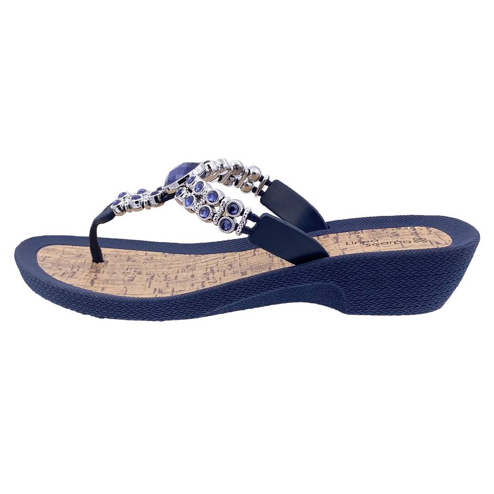 Beachandstreet Badeschuhe Damen • Soria • Zehentrenner Mit Kleinem Keilabsatz