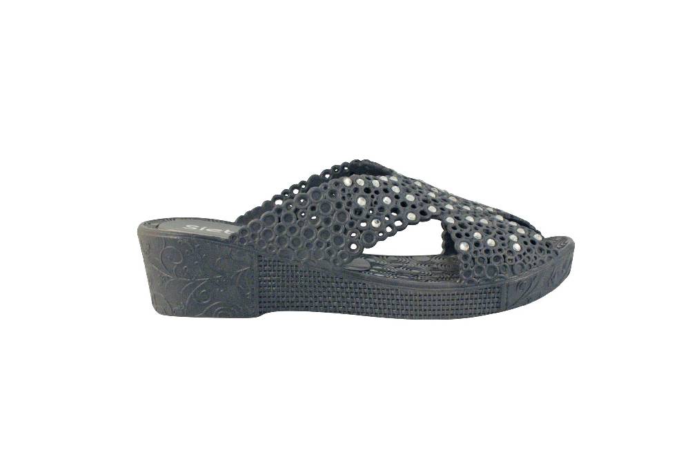 Beachandstreet Badeschuhe Damen Thira mit Strass und Keilabsatz