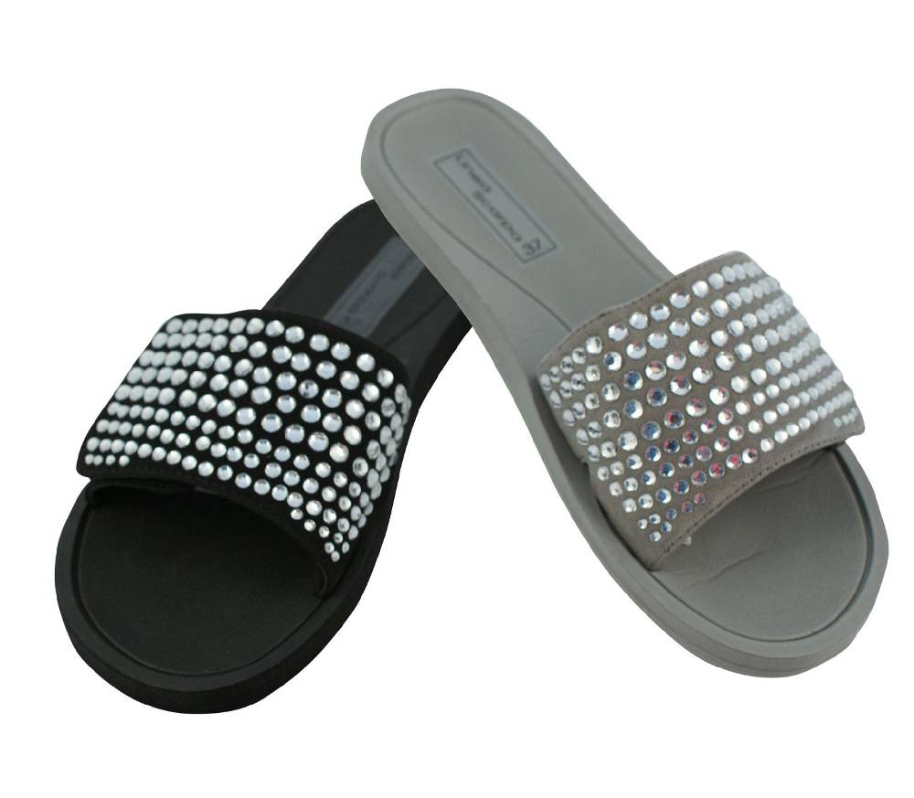 Beachandstreet Badeschuhe Rügen für Pool Wellness Spa mit Strass und Klettverschluss