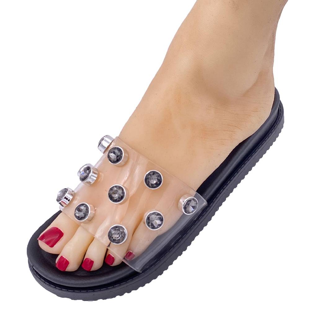 Beachandstreet Florenz - Badeschuhe Mit Transparentem Oberteil Und Großen Acrylsteinen