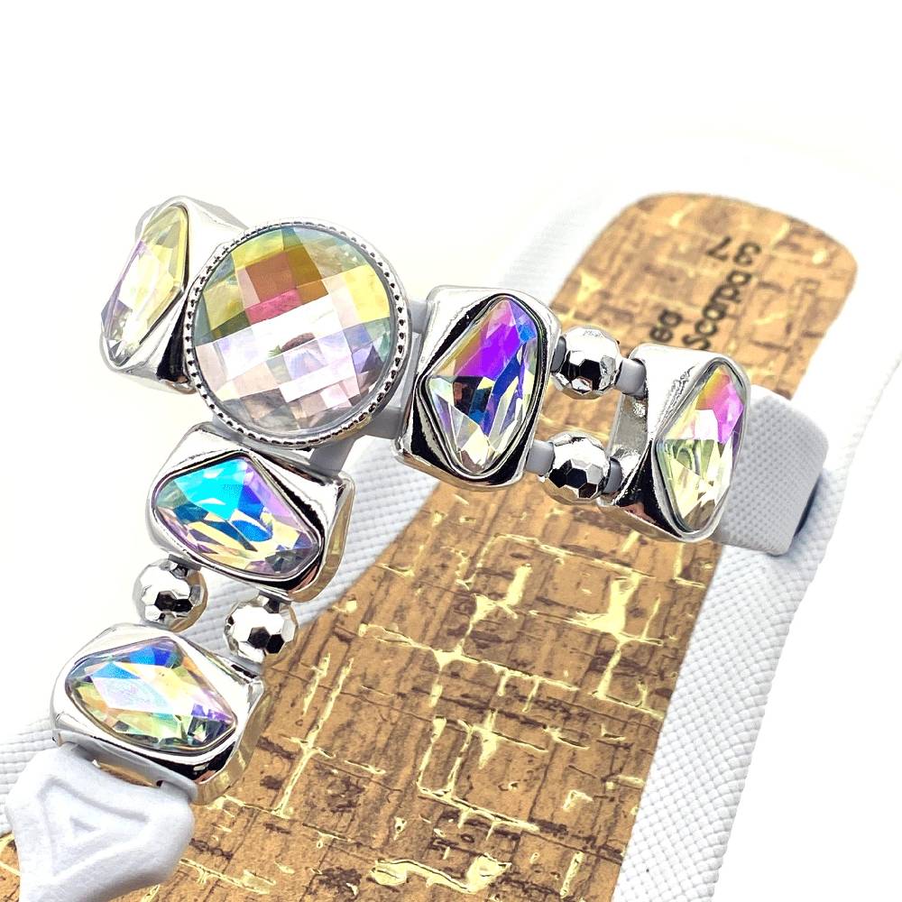 Beachandstreet Linea Scarpa • Strandschuhe Frauen • Grado • Glamour Zehentrenner Weiß Mit Wedge-Absatz