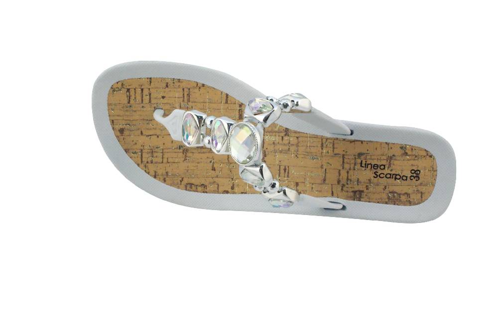 Beachandstreet Linea Scarpa • Strandschuhe Frauen • Grado • Glamour Zehentrenner Weiß Mit Wedge-Absatz