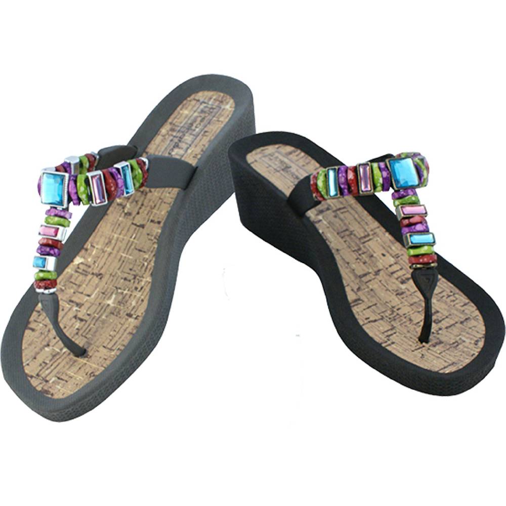 Beachandstreet Poolschuhe Malibu Zehengreifer Mit Keilabsatz