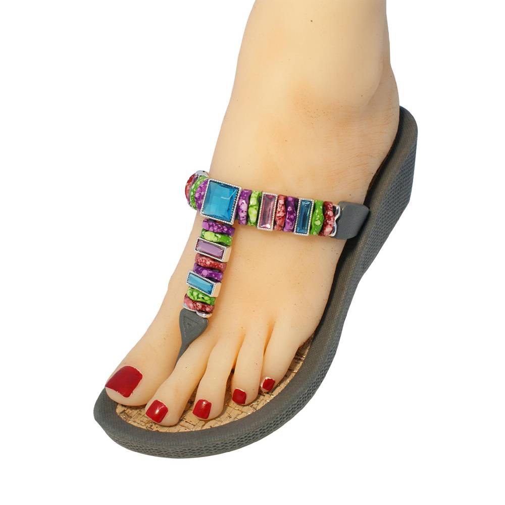 Beachandstreet Poolschuhe Malibu Zehengreifer mit Keilabsatz