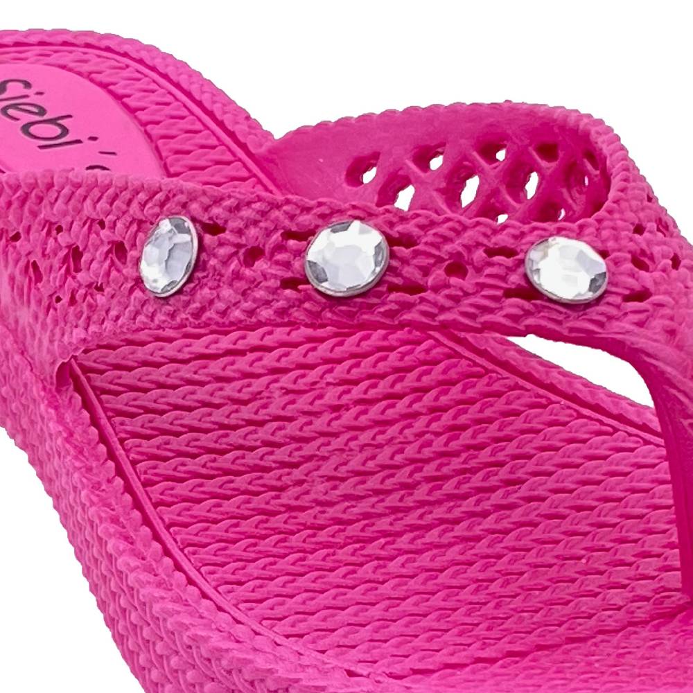 Beachandstreet Siebi's Poolschuhe Frauen - Rab - In Flechtoptik Und Knalligem Pink - Fällt Klein Aus