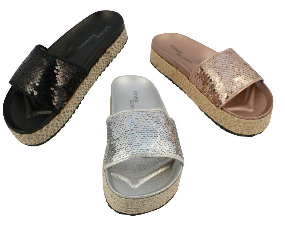 Beachandstreet Sommersandale Lucca mit Plateausohle (38 EU, schwarz)