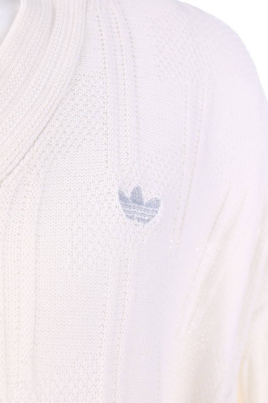 Carou Adidas Vintage-V-Neck-Pullover Mit Logo-Stickerei