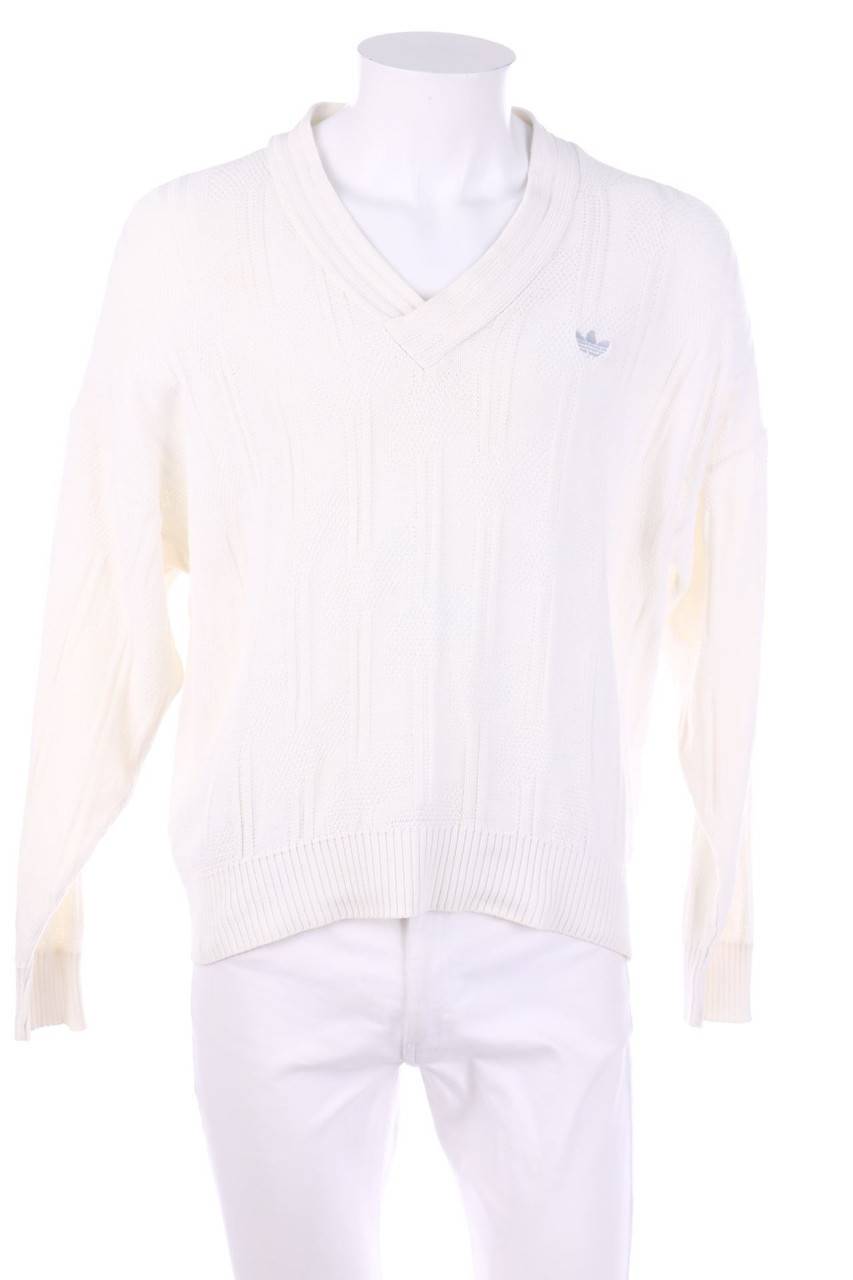 Carou adidas Vintage-V-Neck-Pullover mit Logo-Stickerei