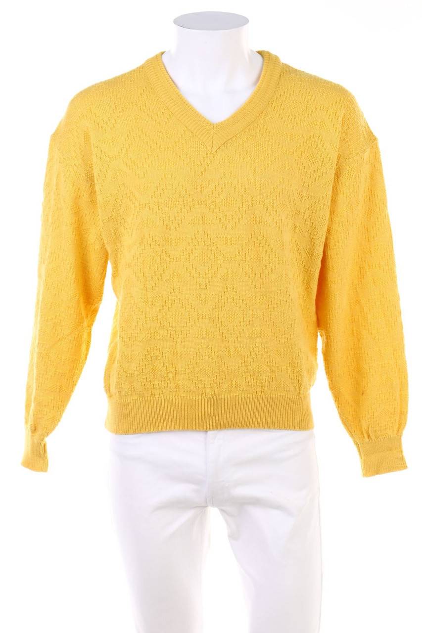 Carou Adler Qualität Vintage-V-Neck-Pullover mit Muster