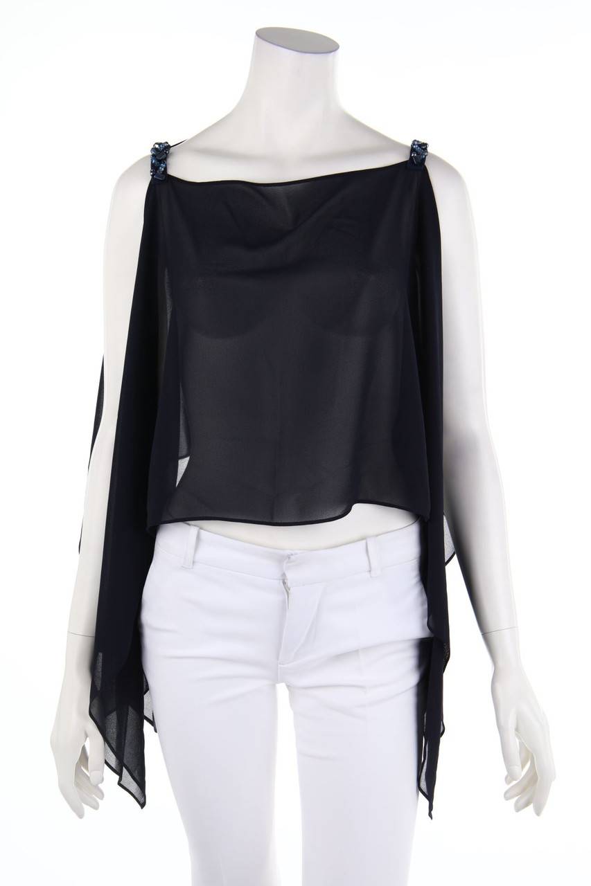 Carou Aglaia Chiffon-Top Mit Schmuckstein-Applikation