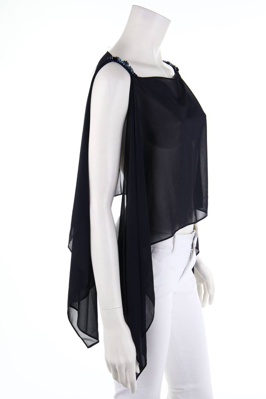Carou Aglaia Chiffon-Top Mit Schmuckstein-Applikation