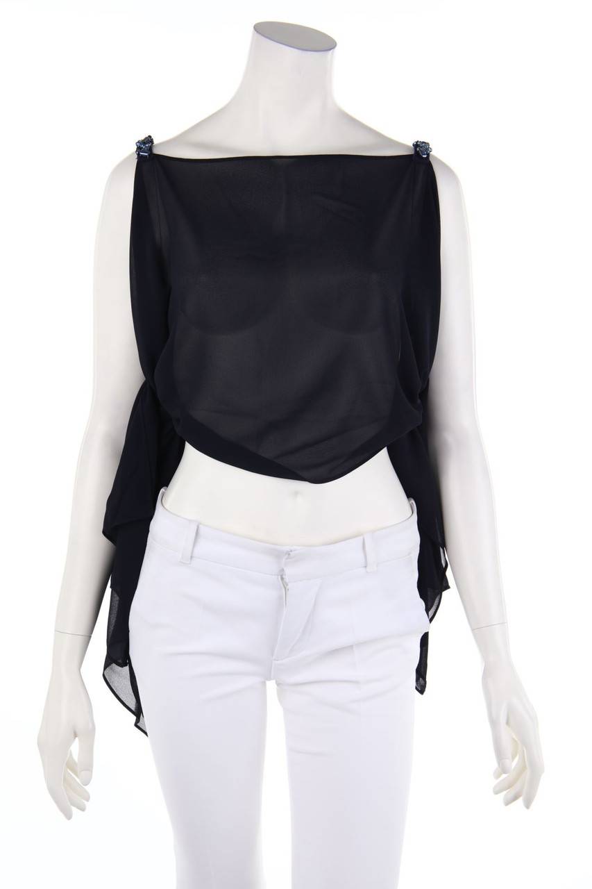 Carou aglaia Chiffon-Top mit Schmuckstein-Applikation