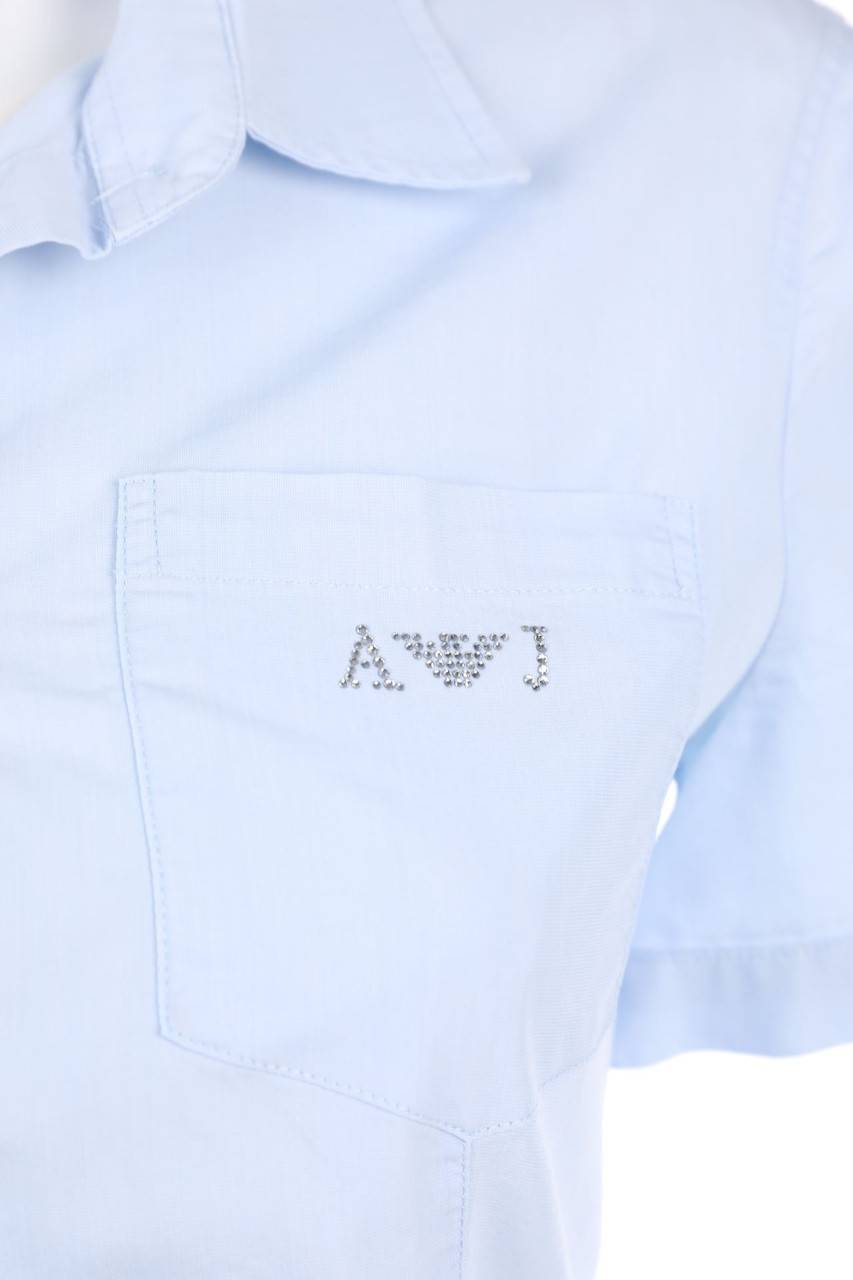 Carou AJ ARMANI JEANS Hemd-Bluse Mit Kurzem Ärmel Mit Strass-Logo