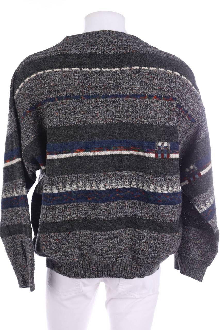 Carou Alessandro Magno V-Neck-Pullover Aus Woll-Mix Mit Streifen