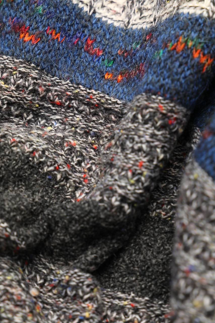 Carou Alessandro Magno V-Neck-Pullover Aus Woll-Mix Mit Streifen