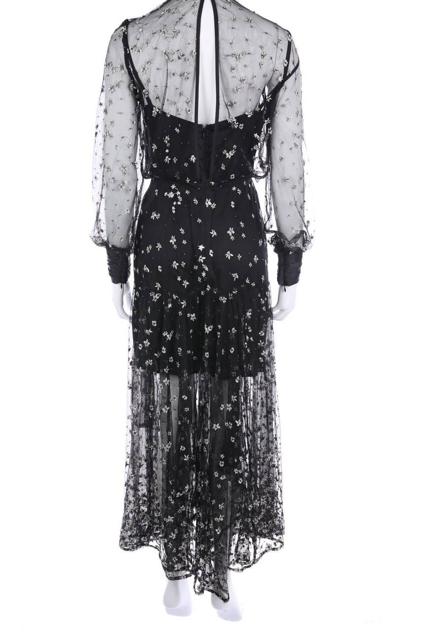 Carou ALLSAINTS Maxi-Abendkleid Aus Mesh Mit Perlen