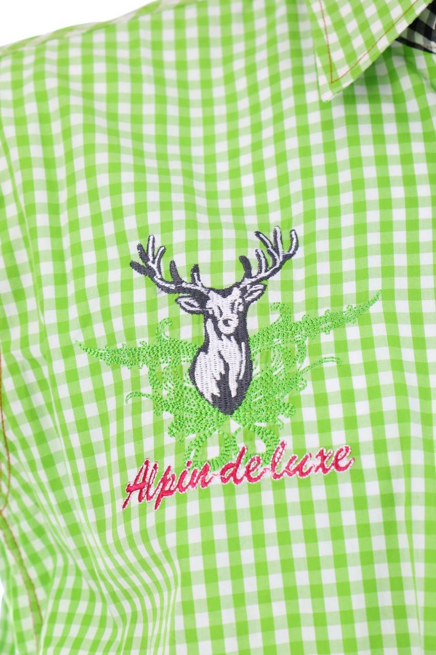 Carou Alpin De Luxe Kariertes Hemd Im Trachten-Stil Mit Logo-Stickerei