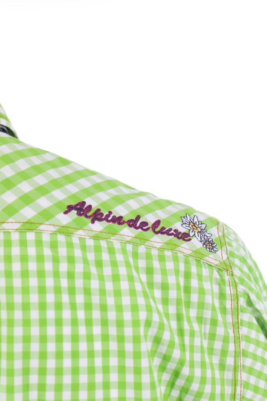 Carou Alpin De Luxe Kariertes Hemd Im Trachten-Stil Mit Logo-Stickerei
