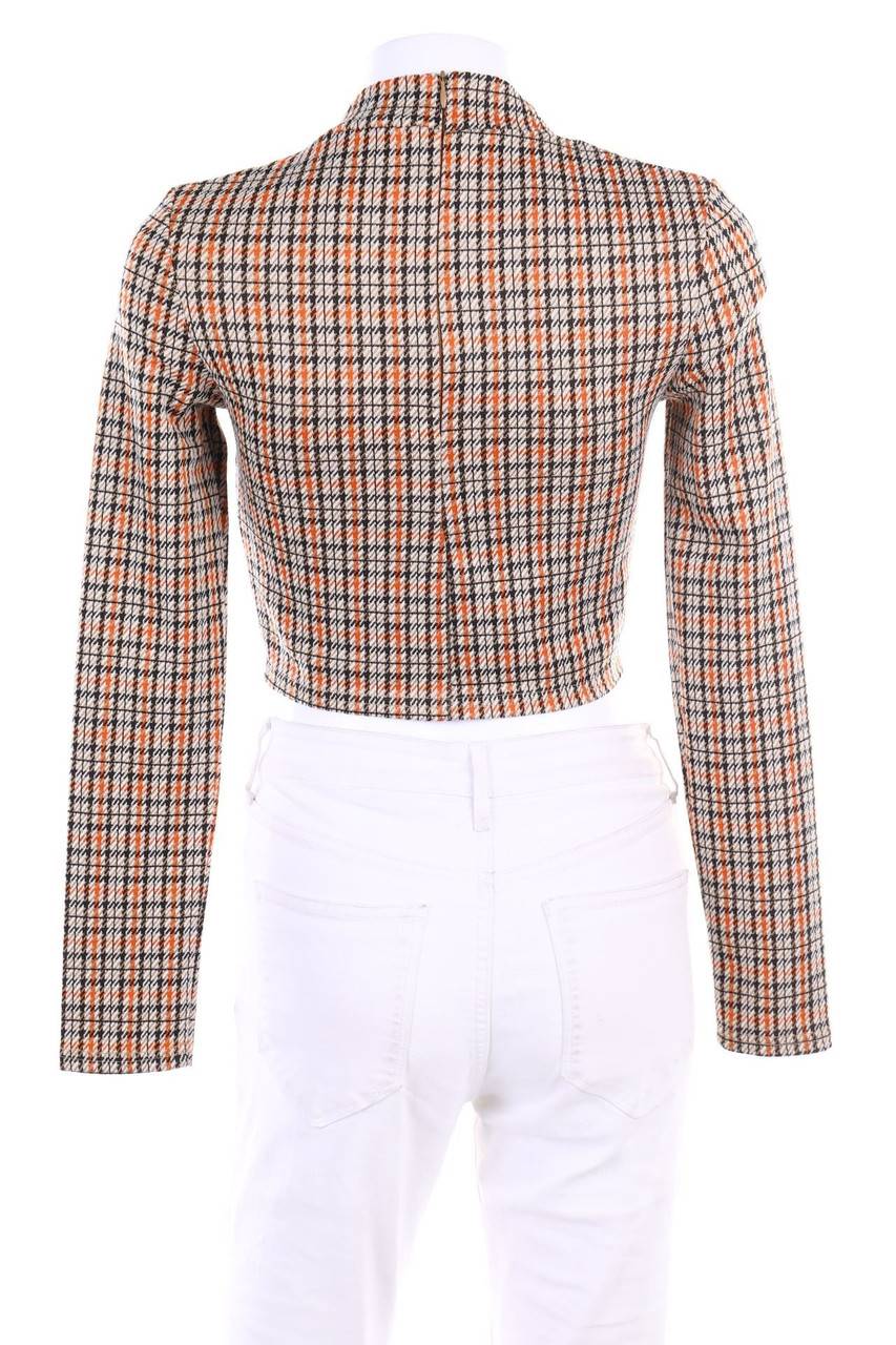 Carou AMISU Cropped-Longsleeve-Shirt Mit Karo-Muster