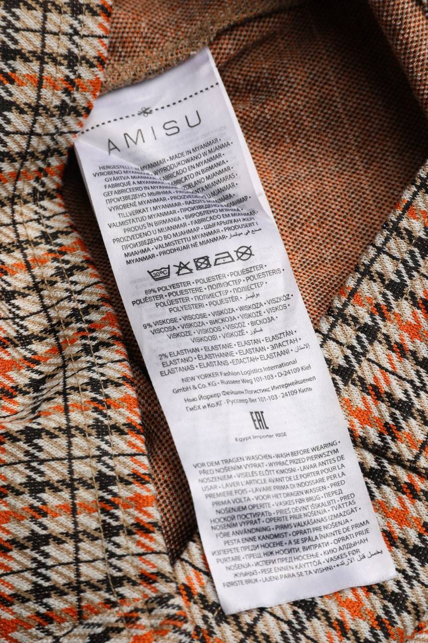 Carou AMISU Cropped-Longsleeve-Shirt Mit Karo-Muster