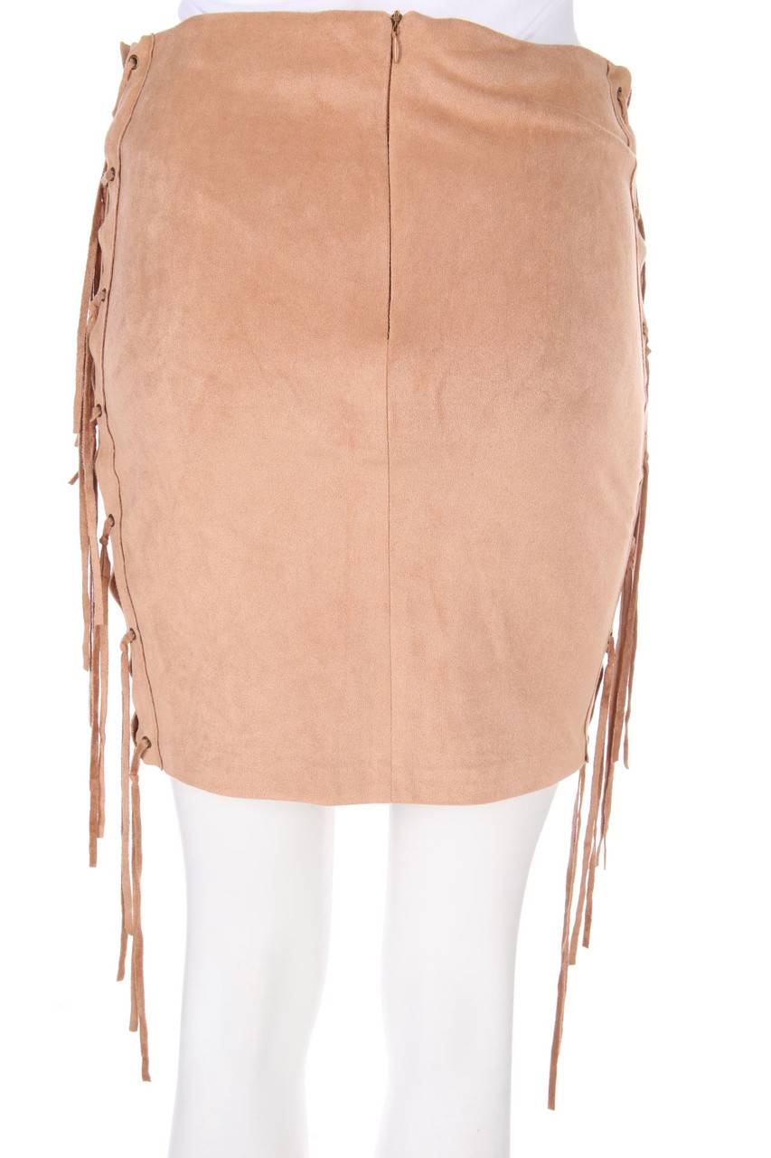 Carou AMISU Hippie-Faux Leather-Mini-Rock Mit Schnürung