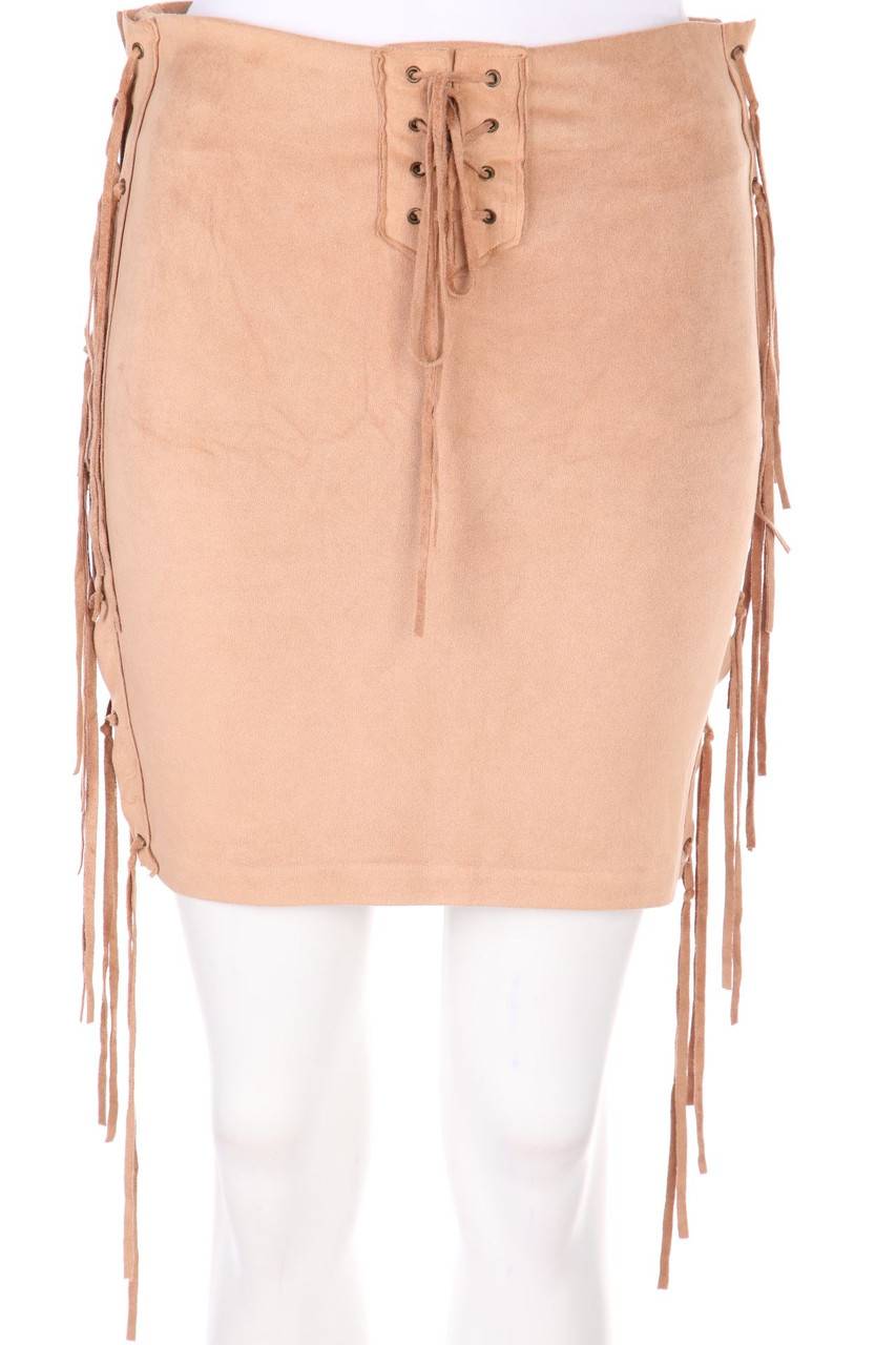 Carou AMISU Hippie-Faux Leather-Mini-Rock mit Schnürung
