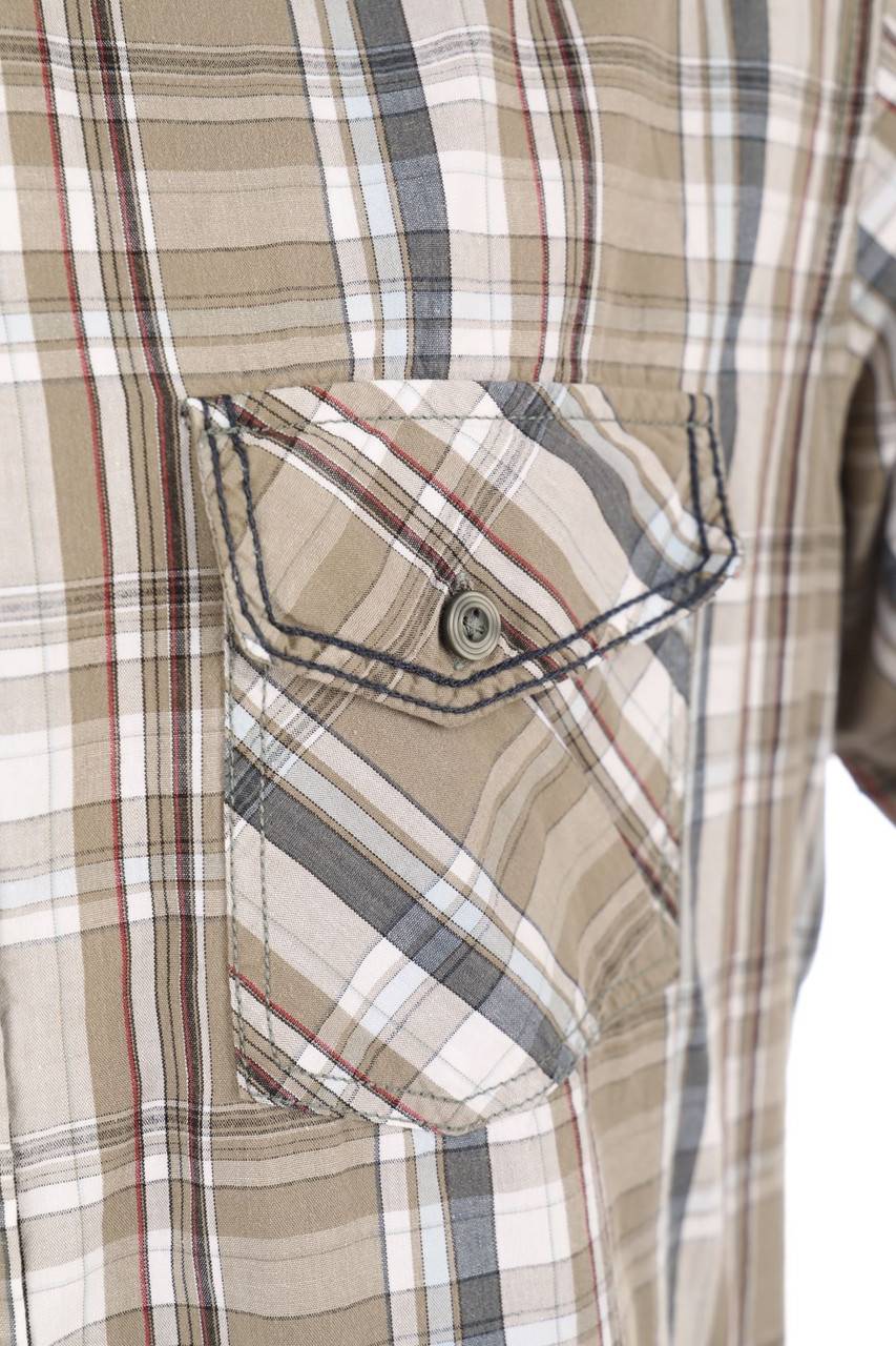 Carou Angelo Litrico C&A Tartan-Kurzarm-Hemd Mit Schulter-Riegeln