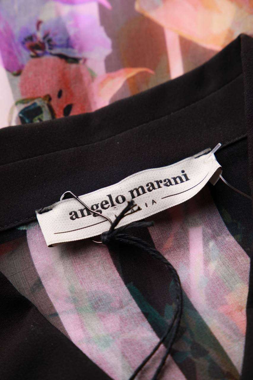 Carou Angelo Marani Seiden-Bluse Mit Floralem Muster