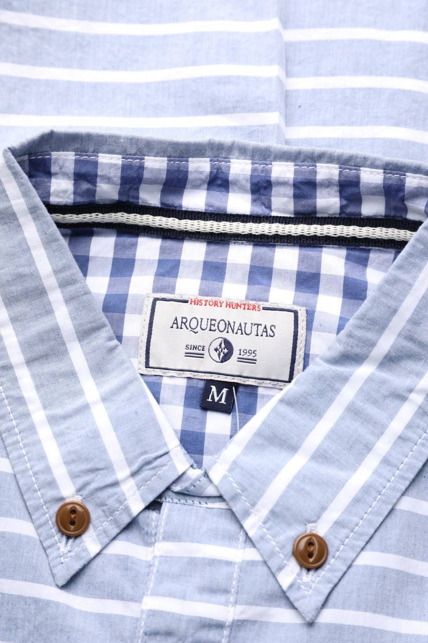 Carou ARQUEONAUTAS Gestreiftes Button-down-Hemd Mit Logo-Print