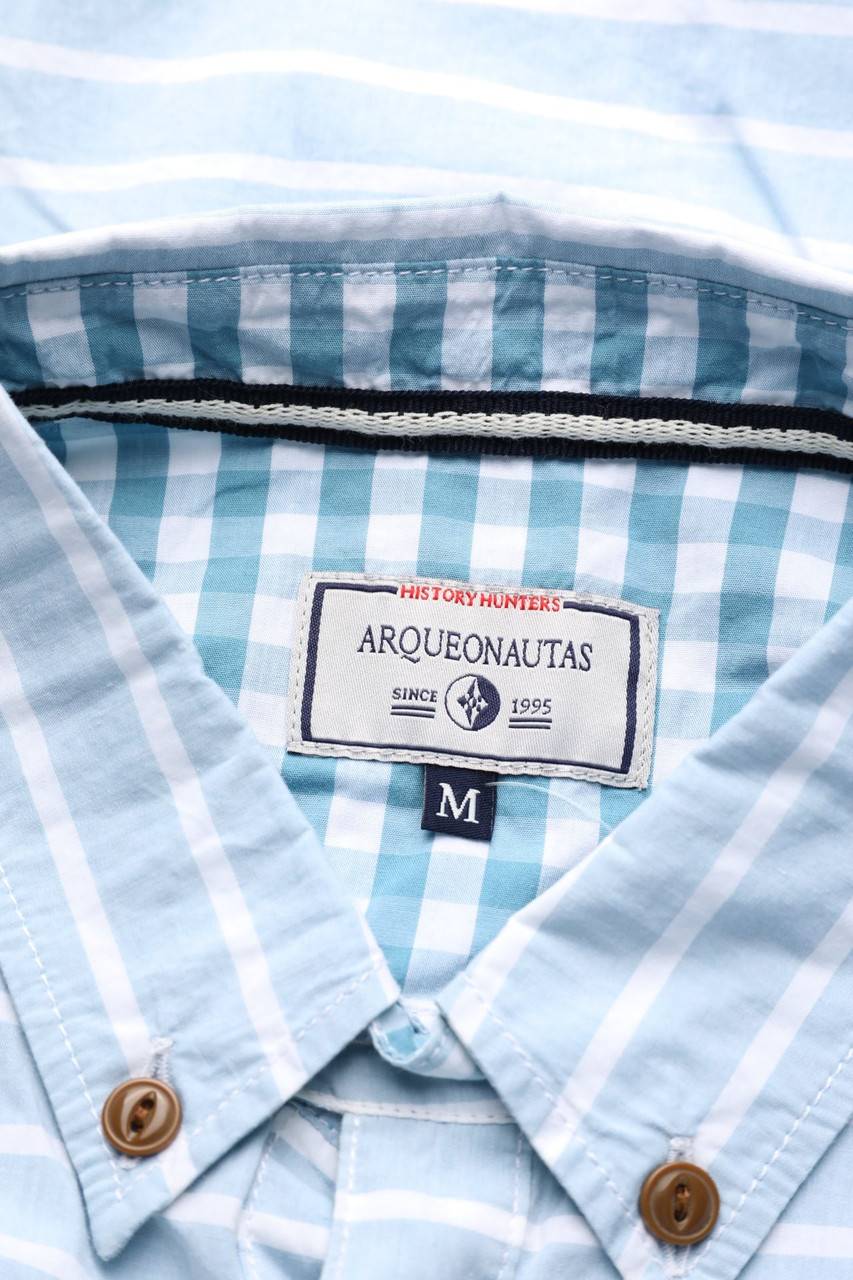 Carou ARQUEONAUTAS Gestreiftes Button-down-Hemd Mit Logo-Print