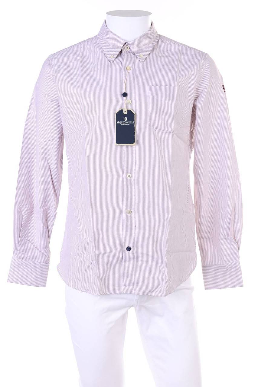 Carou ARQUEONAUTAS gestreiftes Button-down-Hemd mit Logo-Stickerei