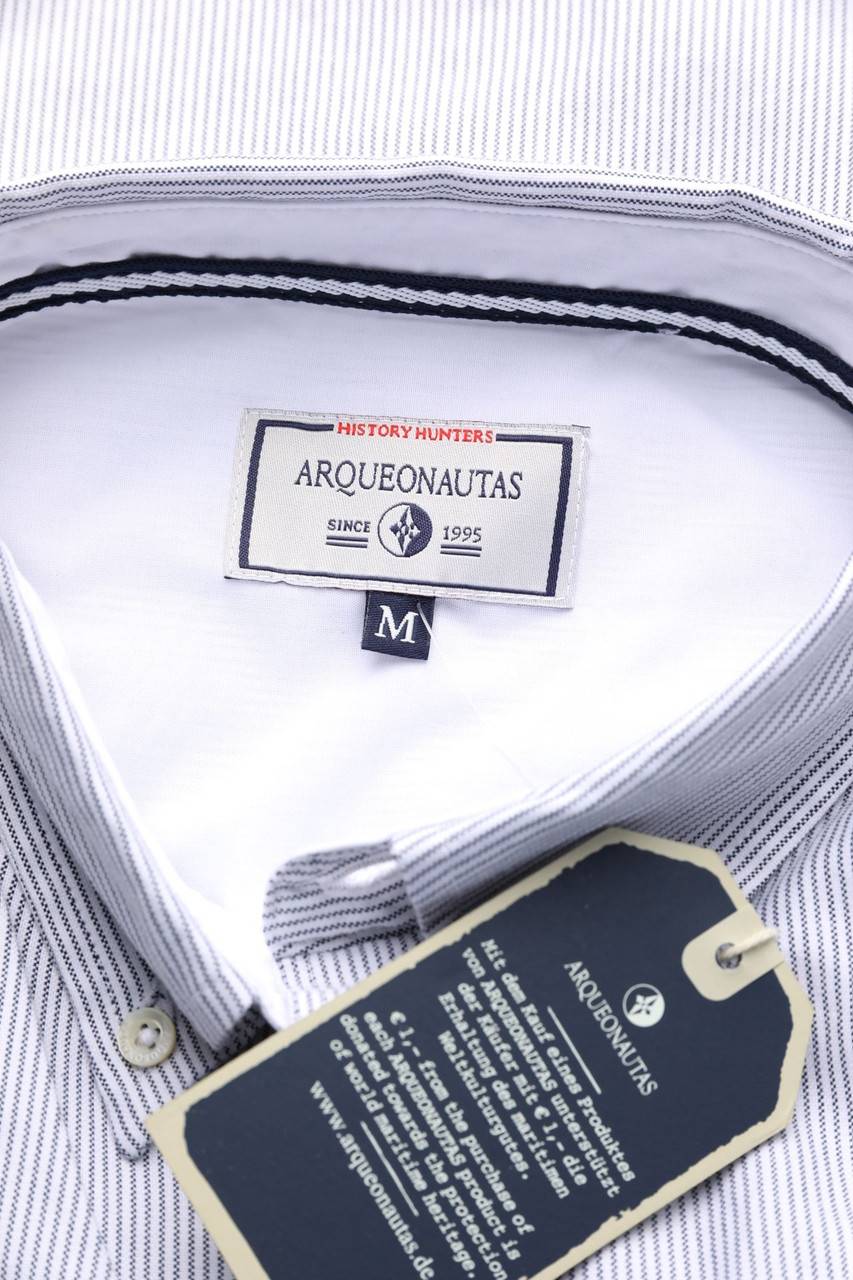 Carou ARQUEONAUTAS Gestreiftes Button-down-Hemd Mit Logo-Stickerei
