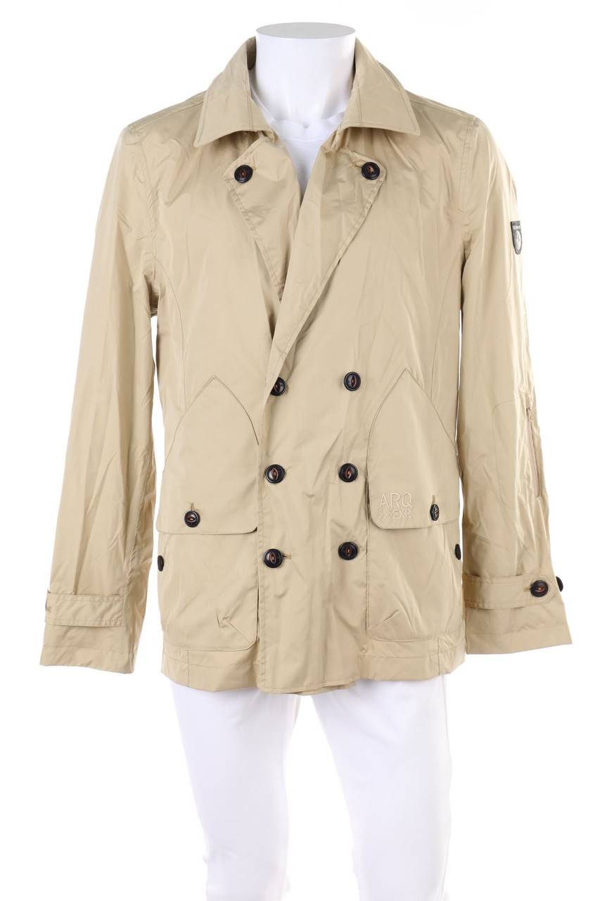 Carou ARQUEONAUTAS Jacke im Trenchcoat-Stil mit Logo-Stickerei