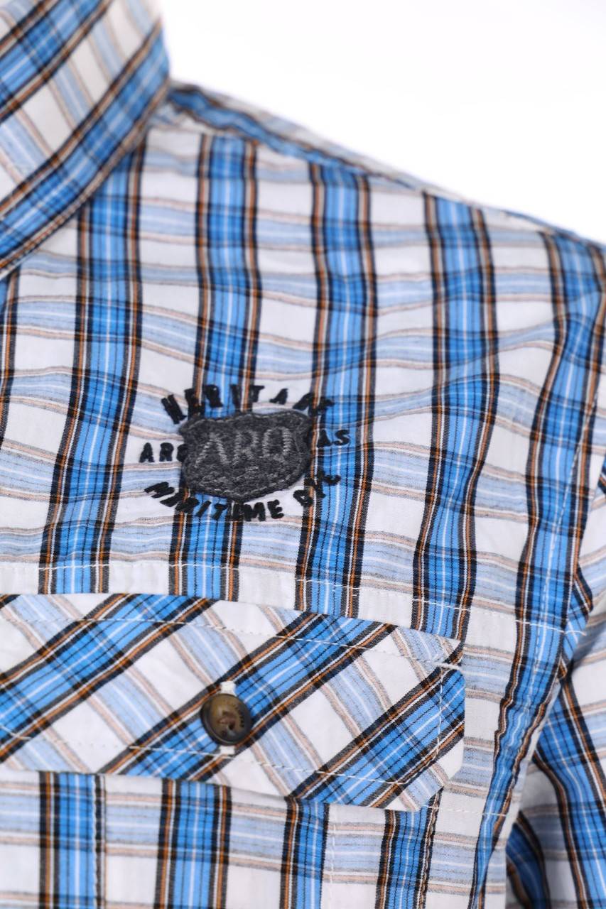 Carou ARQUEONAUTAS Kariertes Button-down-Hemd Mit Logo-Patch