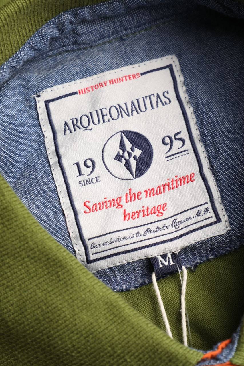 Carou ARQUEONAUTAS Longsleeve-Poloshirt Mit Logo-Print