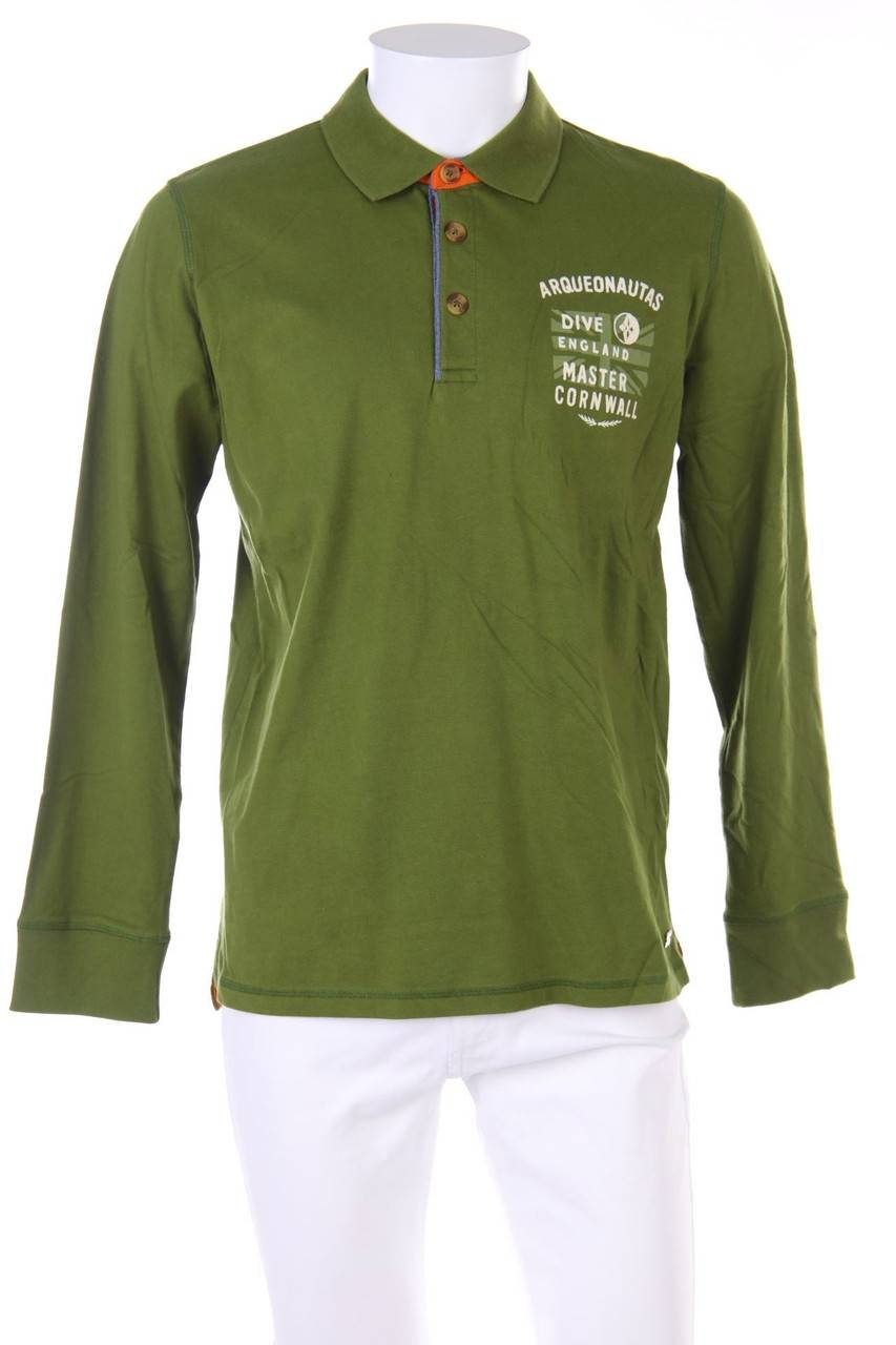 Carou ARQUEONAUTAS Longsleeve-Poloshirt mit Logo-Print