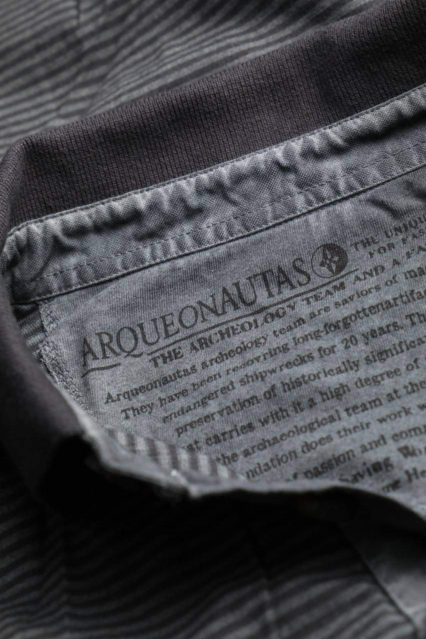 Carou ARQUEONAUTAS Used Look-Longsleeve-Poloshirt Mit Streifen