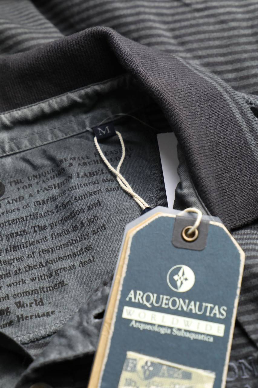 Carou ARQUEONAUTAS Used Look-Longsleeve-Poloshirt Mit Streifen