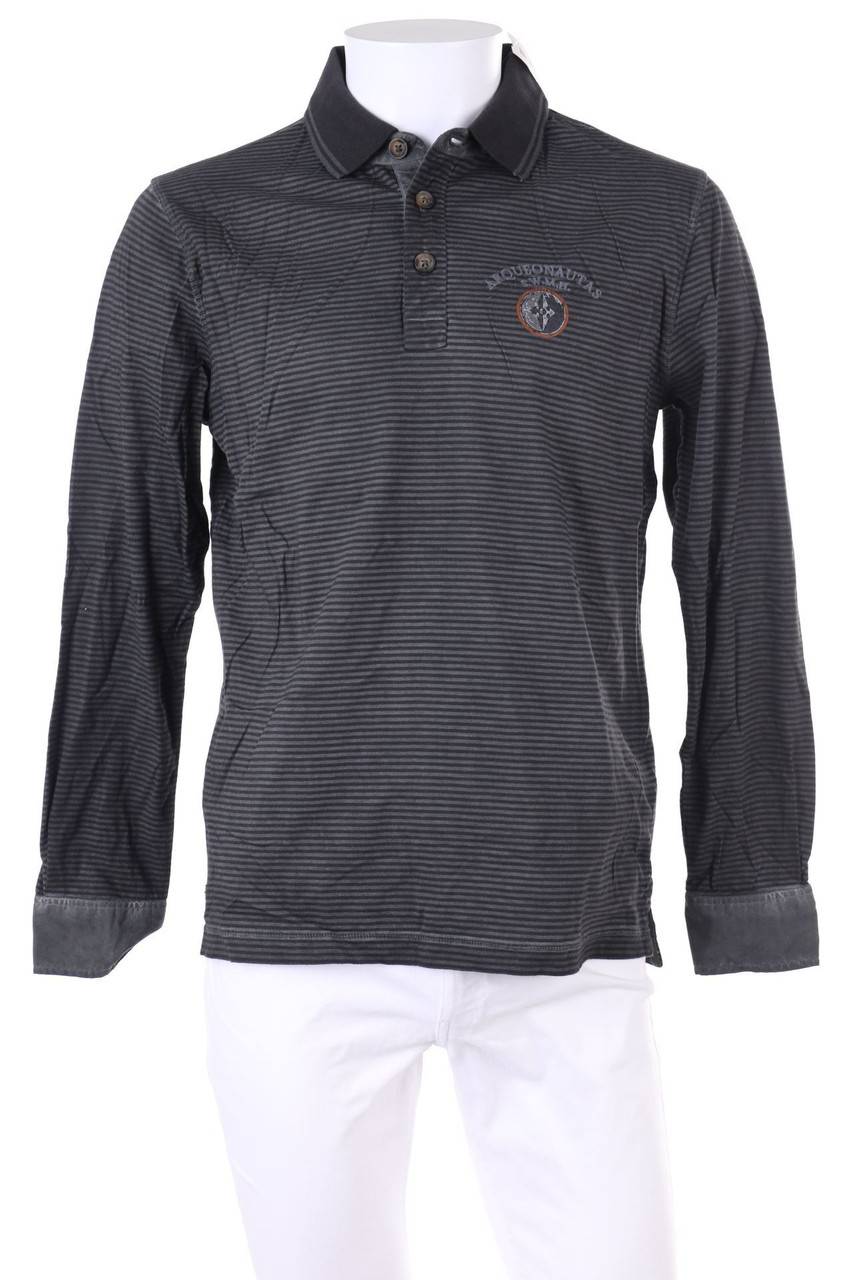 Carou ARQUEONAUTAS Used Look-Longsleeve-Poloshirt mit Streifen