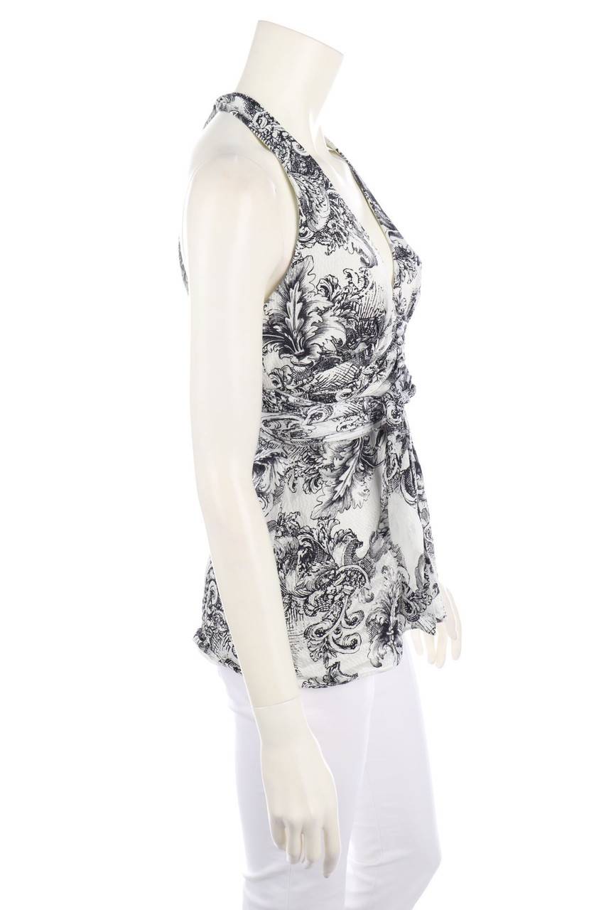 Carou BCBG MAXAZRIA Neckholder-Seiden-Bluse Mit Floralem Muster