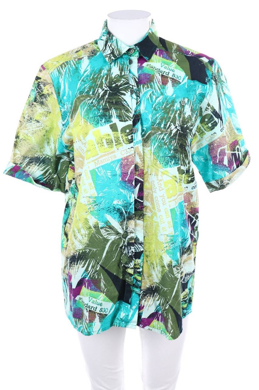 Carou Betty Barclay Vintage-Hemd-Bluse mit kurzem Ärmel