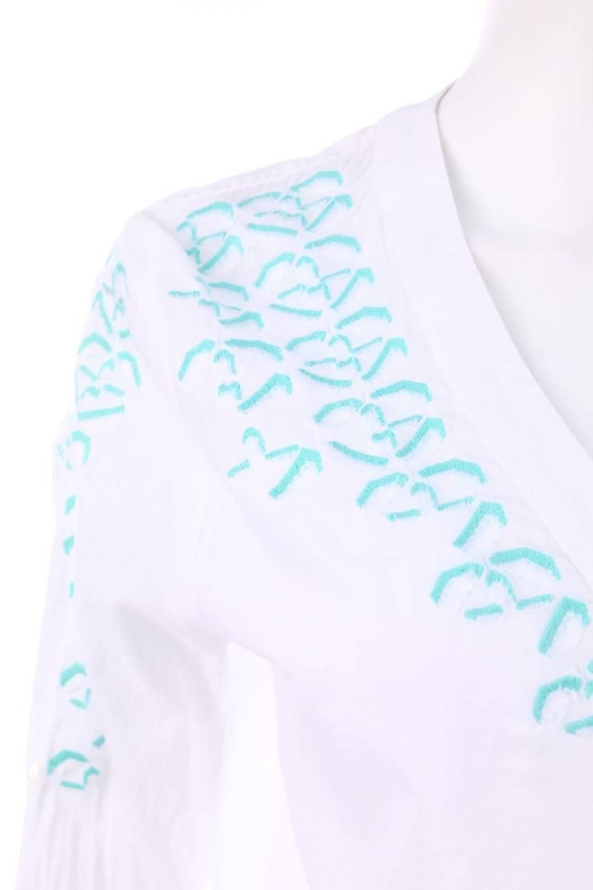 Carou BOGNER FIRE+ICE Baumwoll-Bluse Mit Stickereien