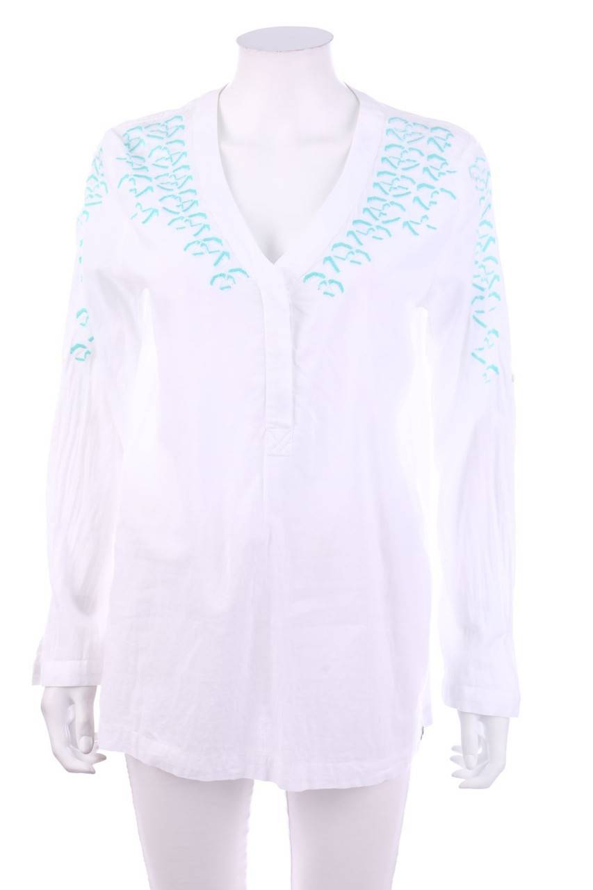 Carou BOGNER FIRE+ICE Baumwoll-Bluse mit Stickereien