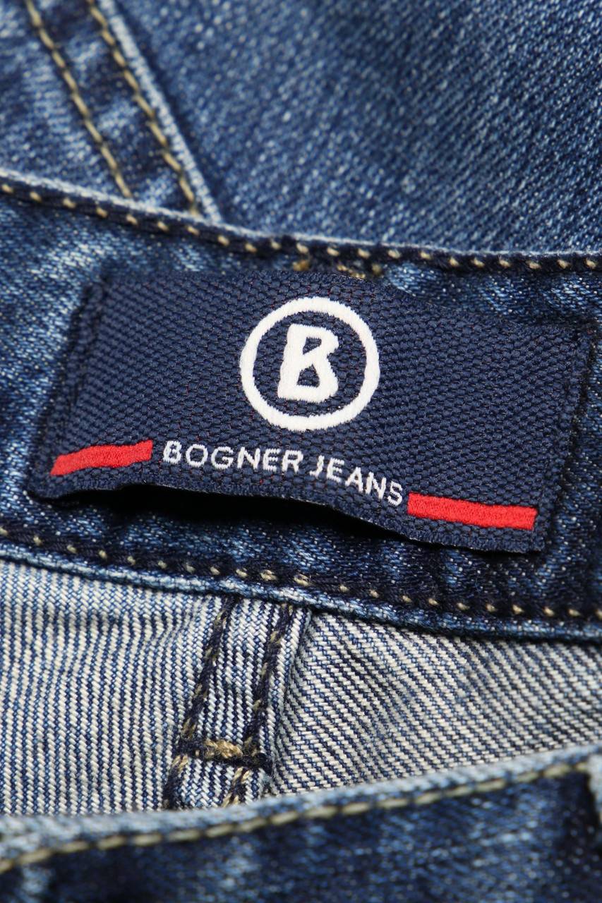 Carou BOGNER JEANS Used Look Straight Cut Jeans Mit Logo-Patch