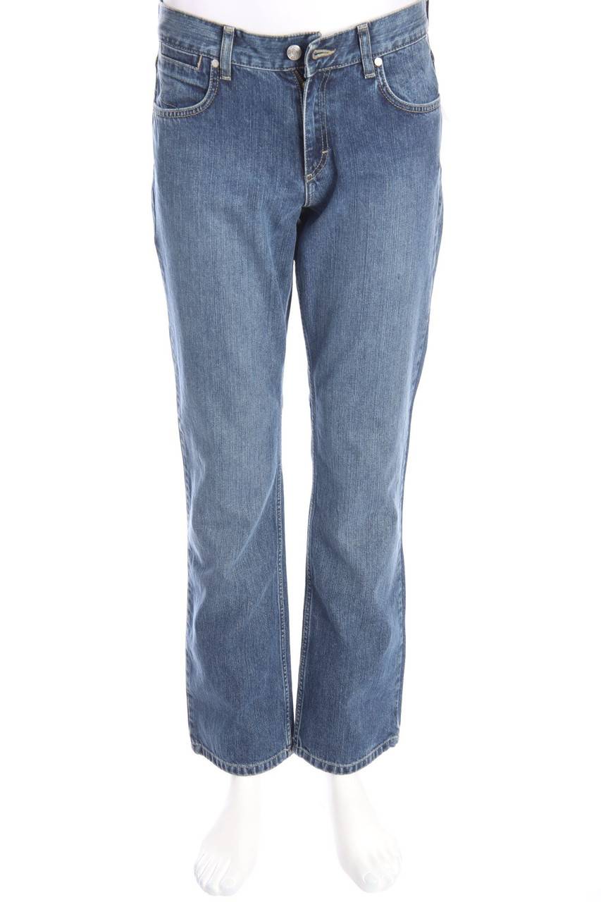Carou BOGNER JEANS Used Look Straight Cut Jeans mit Logo-Patch