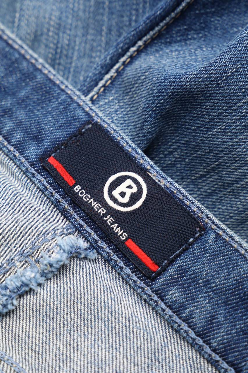 Carou BOGNER Used Look Straight Cut Jeans Mit Logo-Patch