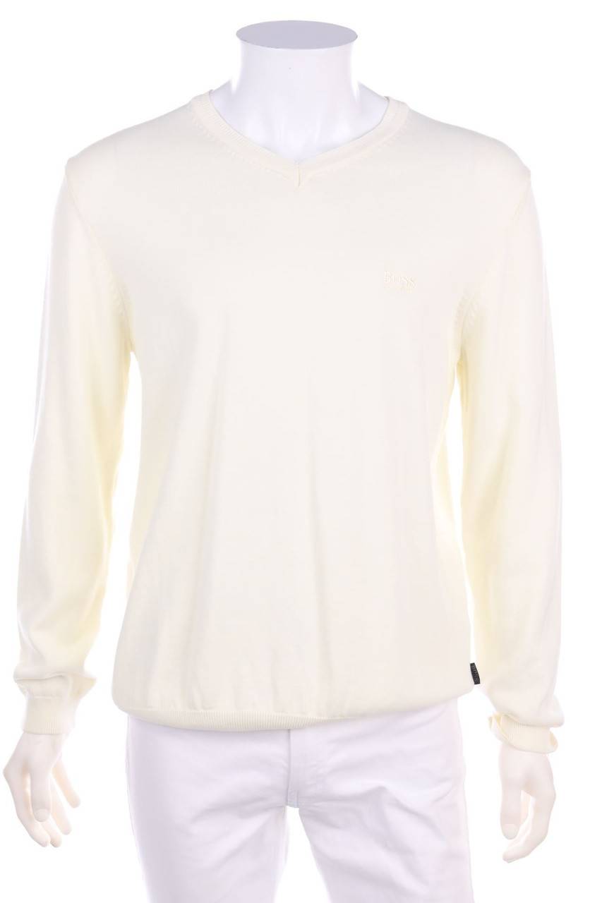 Carou BOSS HUGO BOSS Baumwoll-Strick-Pullover mit V-Neck