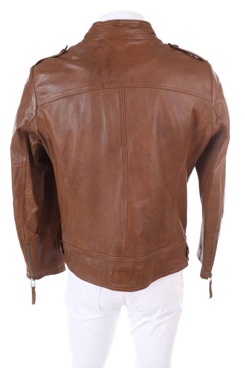 Carou C&A Vintage Style-Lederjacke Mit Schulter-Riegeln